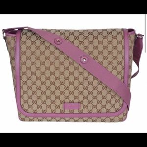 Gucci Pink GG Supreme Diaper Bag